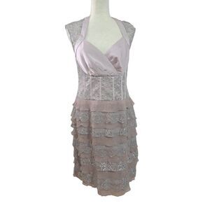 Decode 1.8 Women's Sequin Party Cocktail Wedding Open Back Grey Silver Dress 12